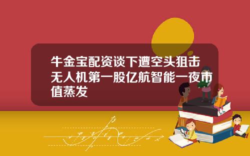 牛金宝配资谈下遭空头狙击无人机第一股亿航智能一夜市值蒸发