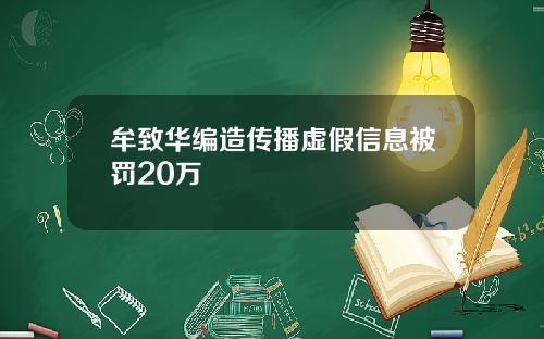 牟致华编造传播虚假信息被罚20万