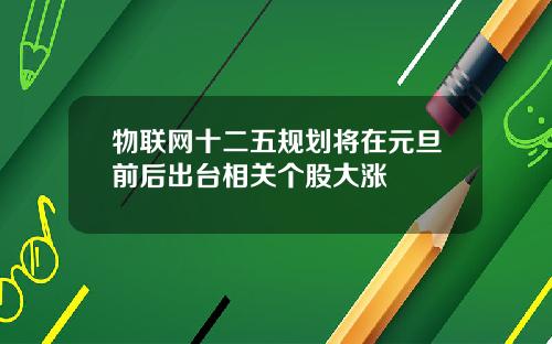 物联网十二五规划将在元旦前后出台相关个股大涨