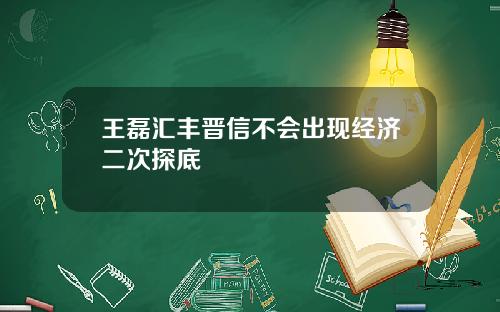 王磊汇丰晋信不会出现经济二次探底