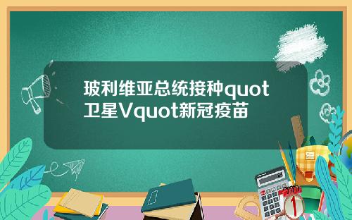 玻利维亚总统接种quot卫星Vquot新冠疫苗
