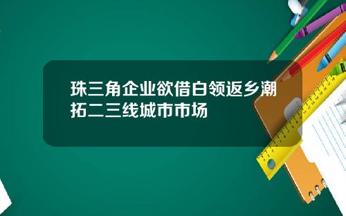 珠三角企业欲借白领返乡潮拓二三线城市市场