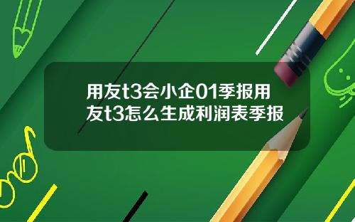 用友t3会小企01季报用友t3怎么生成利润表季报