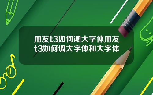 用友t3如何调大字体用友t3如何调大字体和大字体