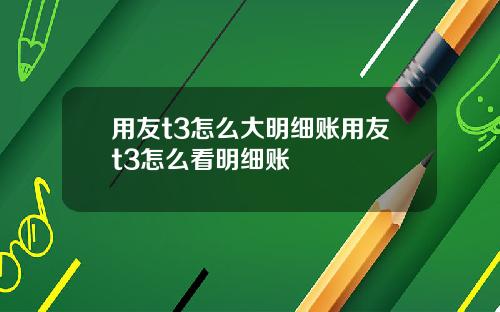 用友t3怎么大明细账用友t3怎么看明细账