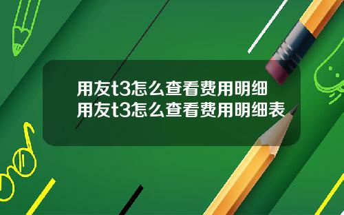 用友t3怎么查看费用明细用友t3怎么查看费用明细表