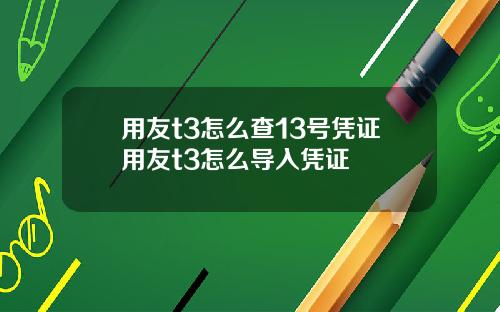 用友t3怎么查13号凭证用友t3怎么导入凭证