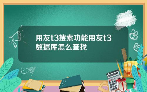 用友t3搜索功能用友t3数据库怎么查找