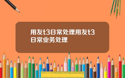 用友t3日常处理用友t3日常业务处理