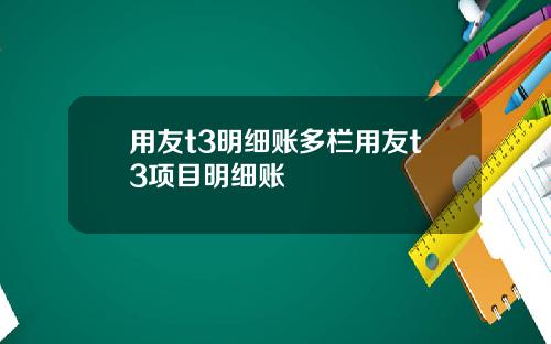 用友t3明细账多栏用友t3项目明细账