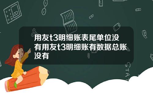 用友t3明细账表尾单位没有用友t3明细账有数据总账没有