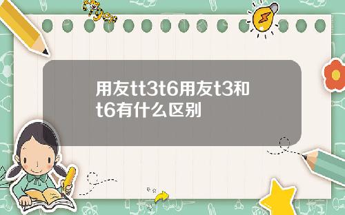 用友tt3t6用友t3和t6有什么区别