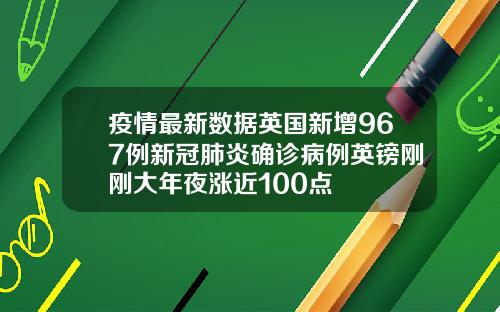 疫情最新数据英国新增967例新冠肺炎确诊病例英镑刚刚大年夜涨近100点