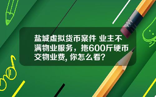 盐城虚拟货币案件 业主不满物业服务，拖600斤硬币交物业费, 你怎么看？