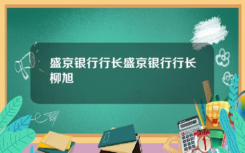 盛京银行行长盛京银行行长柳旭