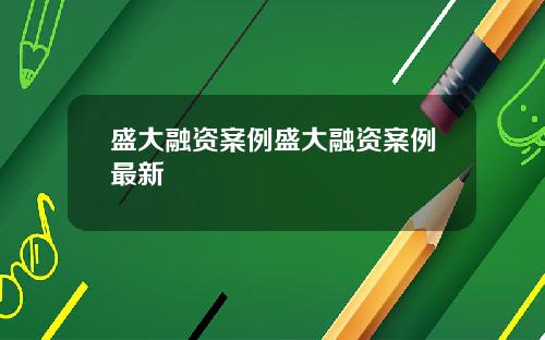 盛大融资案例盛大融资案例最新