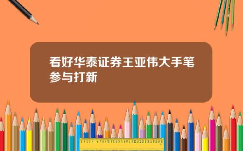 看好华泰证券王亚伟大手笔参与打新