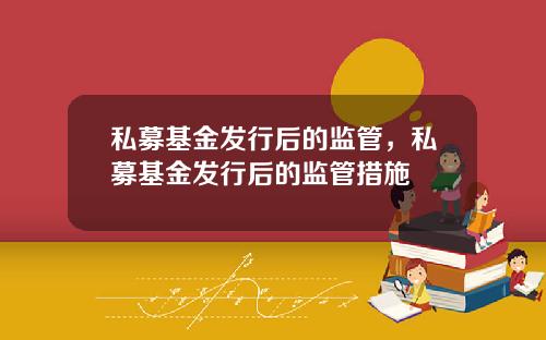 私募基金发行后的监管，私募基金发行后的监管措施
