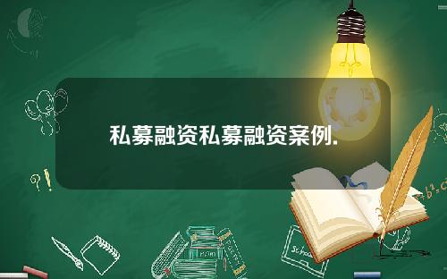 私募融资私募融资案例.
