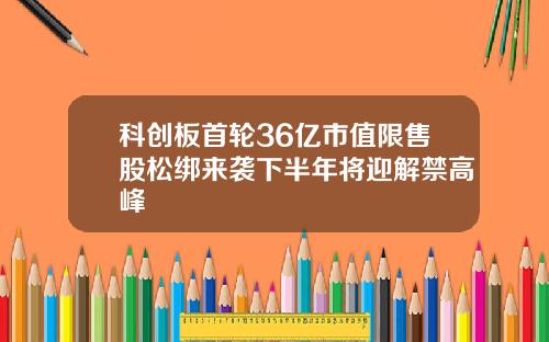 科创板首轮36亿市值限售股松绑来袭下半年将迎解禁高峰