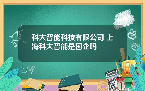 科大智能科技有限公司 上海科大智能是国企吗