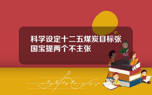 科学设定十二五煤炭目标张国宝提两个不主张