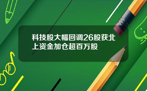 科技股大幅回调26股获北上资金加仓超百万股