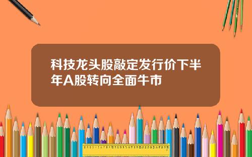 科技龙头股敲定发行价下半年A股转向全面牛市