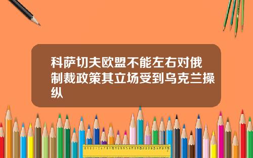 科萨切夫欧盟不能左右对俄制裁政策其立场受到乌克兰操纵
