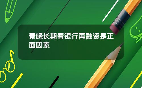 秦晓长期看银行再融资是正面因素
