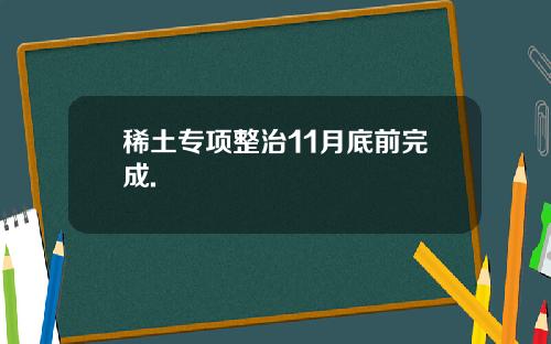 稀土专项整治11月底前完成.