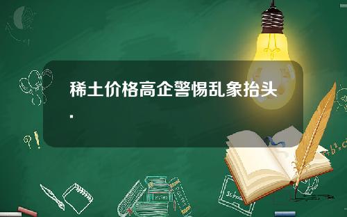 稀土价格高企警惕乱象抬头.