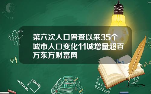 第六次人口普查以来35个城市人口变化11城增量超百万东方财富网