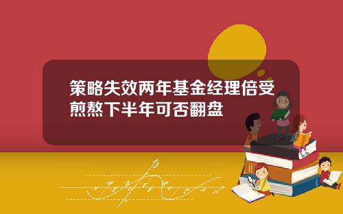 策略失效两年基金经理倍受煎熬下半年可否翻盘