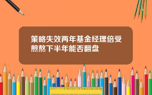 策略失效两年基金经理倍受煎熬下半年能否翻盘