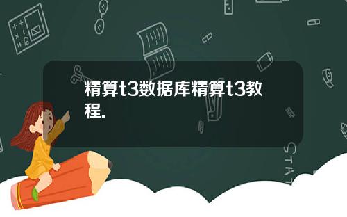 精算t3数据库精算t3教程.