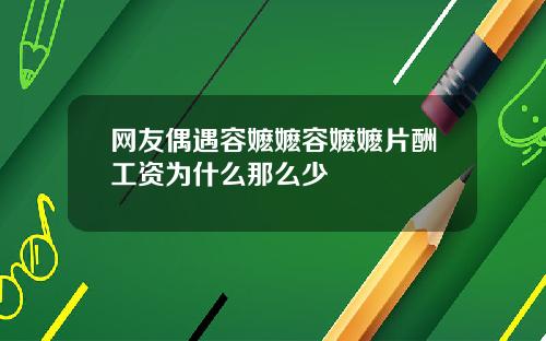 网友偶遇容嬷嬷容嬷嬷片酬工资为什么那么少