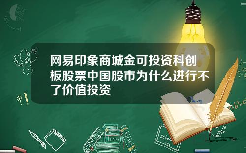 网易印象商城金可投资科创板股票中国股市为什么进行不了价值投资
