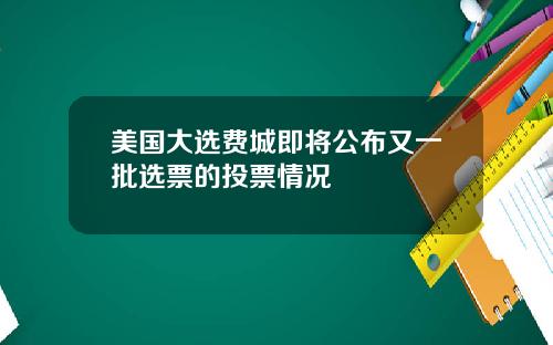 美国大选费城即将公布又一批选票的投票情况