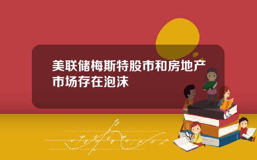 美联储梅斯特股市和房地产市场存在泡沫