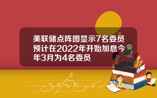 美联储点阵图显示7名委员预计在2022年开始加息今年3月为4名委员