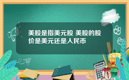 美股是指美元股 美股的股价是美元还是人民币