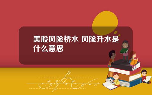 美股风险桥水 风险升水是什么意思