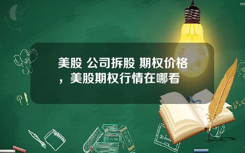 美股 公司拆股 期权价格，美股期权行情在哪看