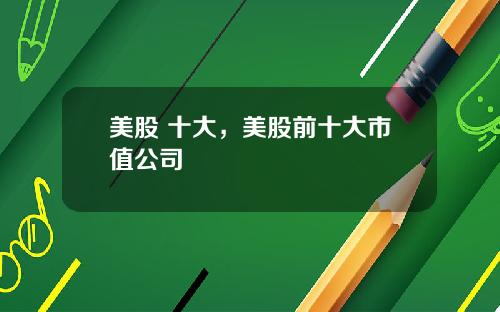 美股 十大，美股前十大市值公司