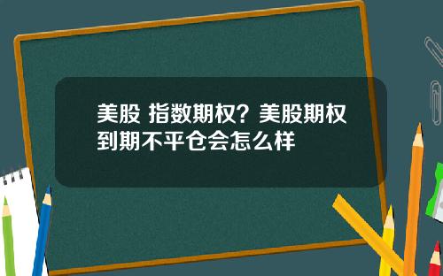 美股 指数期权？美股期权到期不平仓会怎么样
