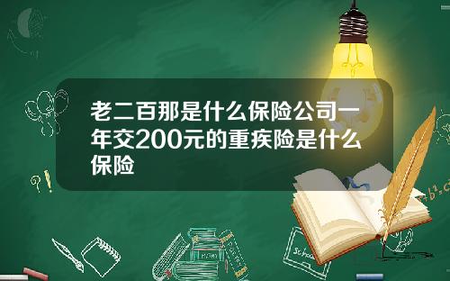 老二百那是什么保险公司一年交200元的重疾险是什么保险