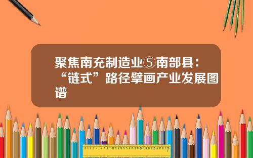 聚焦南充制造业⑤南部县：“链式”路径擘画产业发展图谱