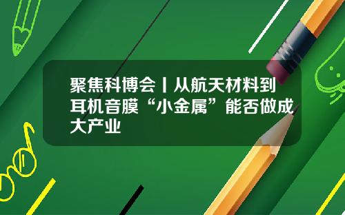 聚焦科博会丨从航天材料到耳机音膜“小金属”能否做成大产业