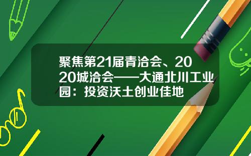 聚焦第21届青洽会、2020城洽会——大通北川工业园：投资沃土创业佳地